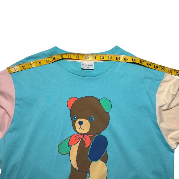 Teddy Fresh | Women | Pastel Long Sleeve Teddy Bear Graphic Tee | Size XL - Picture 3 of 12